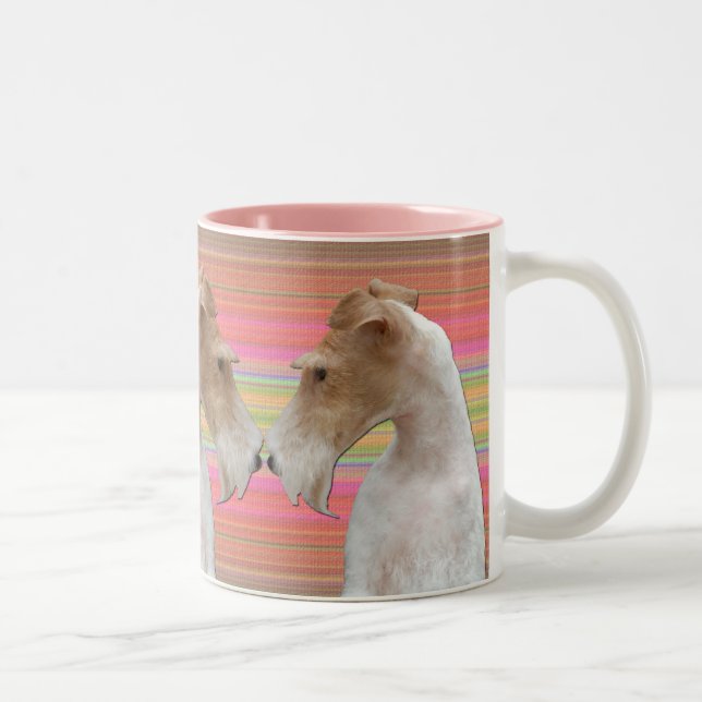 Caneca De Café Em Dois Tons Fox Terrier do fio (Direita)