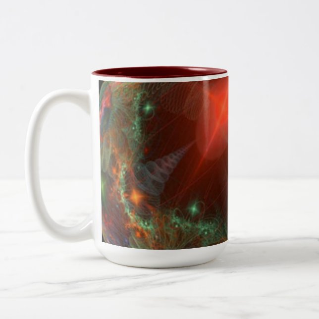 Caneca De Café Em Dois Tons Fractal Flare Mug (Esquerda)