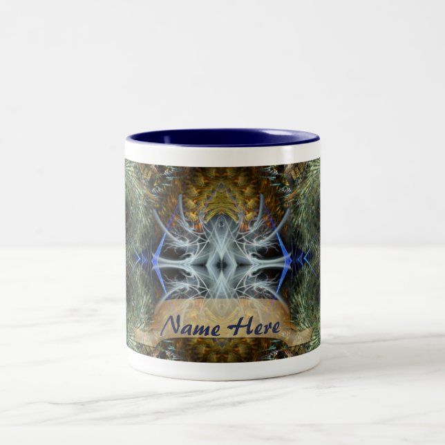 Caneca De Café Em Dois Tons Fractal Gift "Sunnia" Art Mug (Centro)
