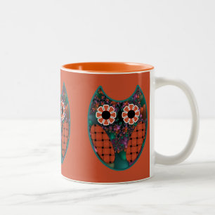 Caneca De Café Em Dois Tons Fractal Owl Mug