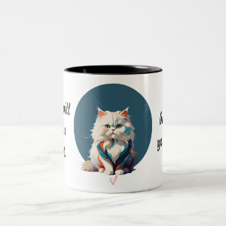 Caneca De Café Em Dois Tons Fractalius Gato Persa rosto Mug