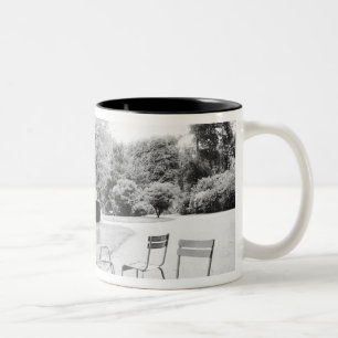 Caneca De Café Em Dois Tons FRANÇA, Paris: Estátua do Jardim de Luxemburgo de