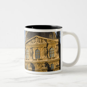 Caneca De Café Em Dois Tons França, Paris, Museu do Louvre e a Pirâmide,