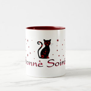 Caneca De Café Em Dois Tons Francês: Bonne Soiree Coffee Mug