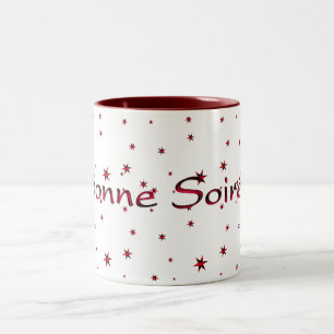 Caneca De Café Em Dois Tons Francês: Bonne Soiree Coffee Mug