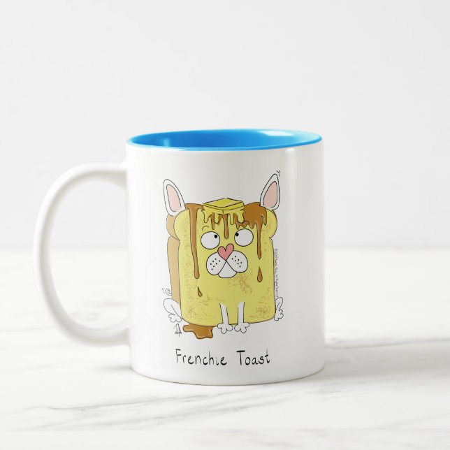 Caneca De Café Em Dois Tons Francês Buldogue Frenchie Dog Engraçado (Esquerda)