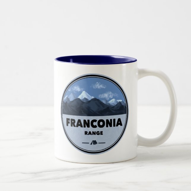 Caneca De Café Em Dois Tons Franconia Range New Hampshire Camping (Direita)