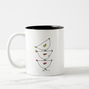 Caneca De Café Em Dois Tons Frangos Empilhados, Mug De Café De Dois Tons