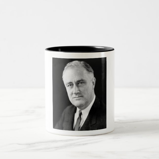 Caneca De Café Em Dois Tons Franklin Delano Roosevelt (Centro)