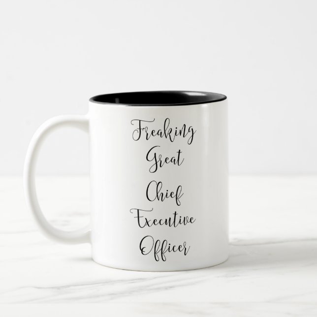 Caneca De Café Em Dois Tons Freaking Great Chief Executive Officer (Esquerda)