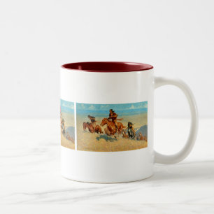 Caneca De Café Em Dois Tons Frederic Remington's The Buffalo Runners (1909)