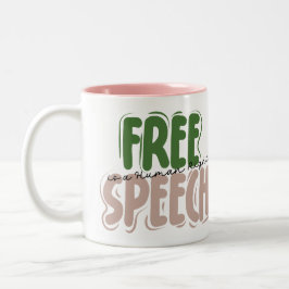 Caneca De Café Em Dois Tons Free Speech Is a Human Right
