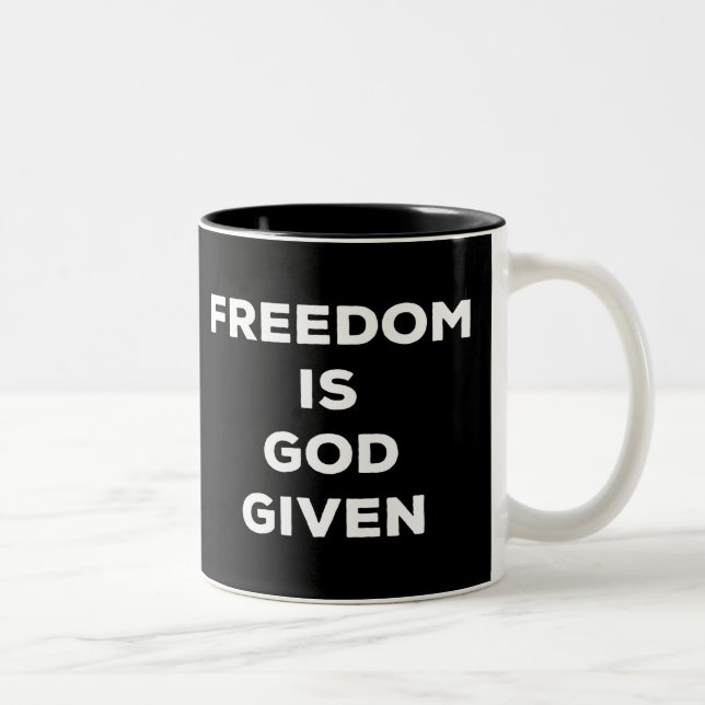 Caneca De Café Em Dois Tons Freedom Is God Given (Direita)