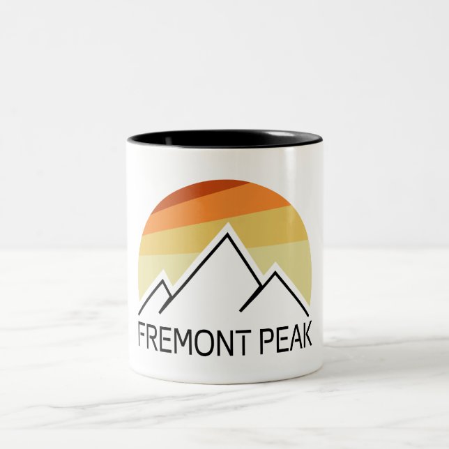 Caneca De Café Em Dois Tons Fremont Peak Wyoming Retro (Centro)