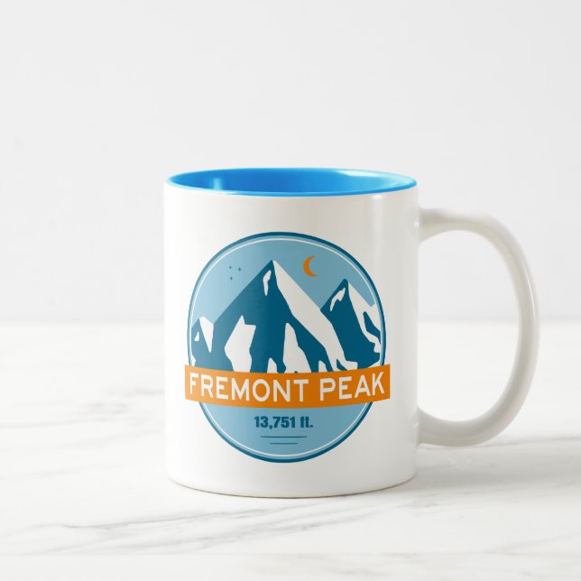 Caneca De Café Em Dois Tons Fremont Peak Wyoming Stars Moon (Direita)
