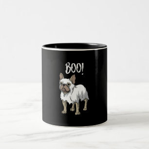 Caneca De Café Em Dois Tons Frenchie Ghost Costume Funny Bulldog Halloween