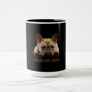 Caneca De Café Em Dois Tons frenchie mãe   presente de mãe de buldogue franc
