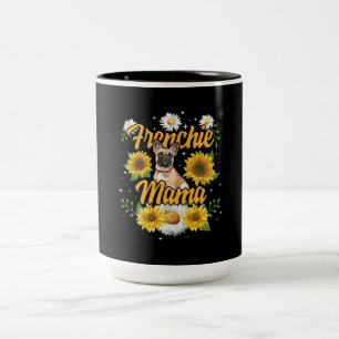 Caneca De Café Em Dois Tons Frenchie Mama French Buldog Dog Sunflower