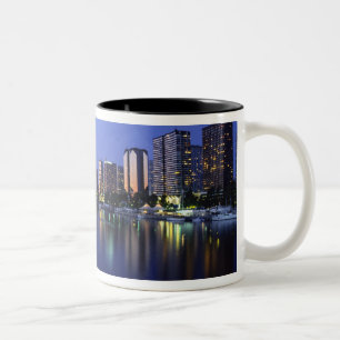 Caneca De Café Em Dois Tons Frente do Sena e Torre Eiffel, Paris, França 2