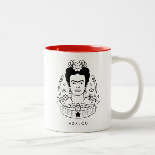 Caneca De Café Em Dois Tons Frida Kahlo Heroína