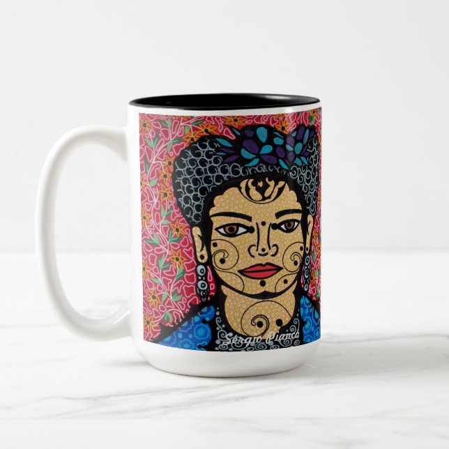 Caneca De Café Em Dois Tons Frida Khalo (Esquerda)