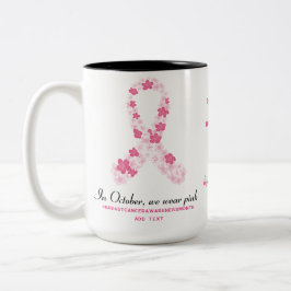 Caneca De Café Em Dois Tons Friso Rosa Sakura Floral Sakura Cancer
