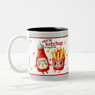 Caneca De Café Em Dois Tons Fritas francesas e Kawaii-Cute
