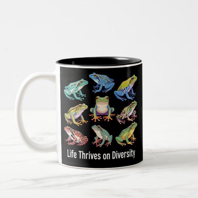 Caneca De Café Em Dois Tons Frog Autism Neurodiversity is Necessary SPED  (Esquerda)