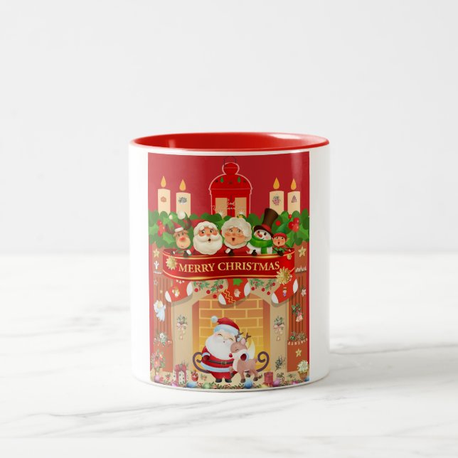 Caneca De Café Em Dois Tons Frohe Weihnachten Tasse (Centro)