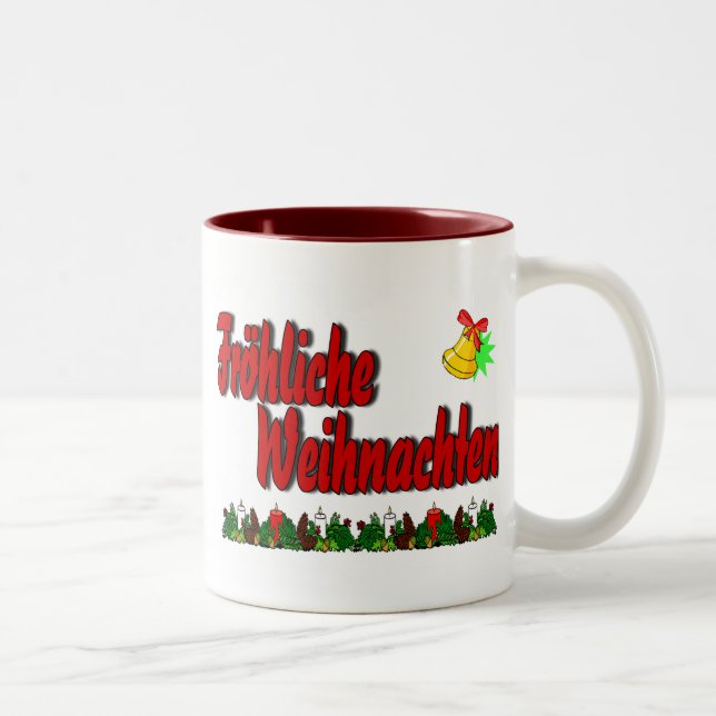 Caneca De Café Em Dois Tons Fröhliche Weihnachten (Direita)