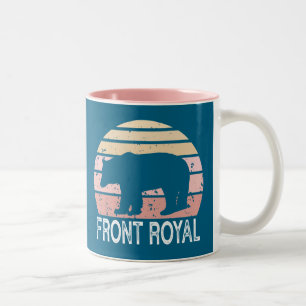Caneca De Café Em Dois Tons Front Royal Virginia Retro Bear