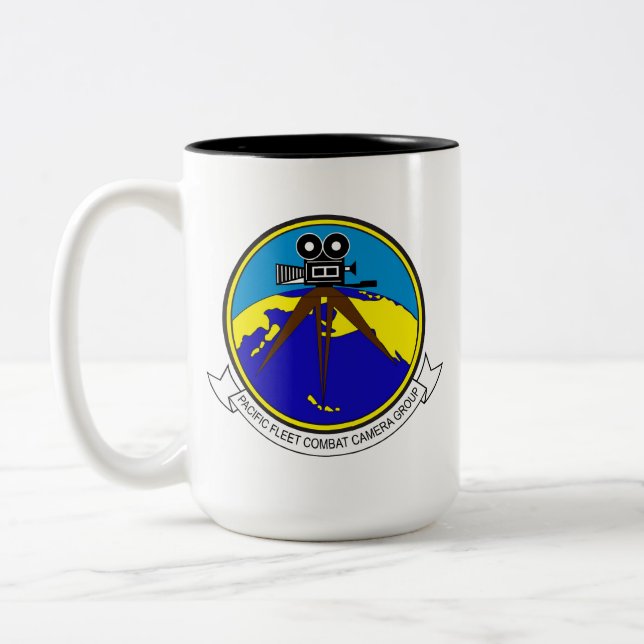 Caneca De Café Em Dois Tons Frota Combate Câmera Atlântica (Esquerda)