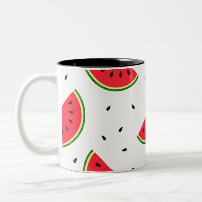 Caneca De Café Em Dois Tons Fruta de melancia vermelha (Esquerda)