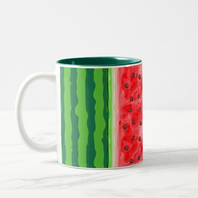 Caneca De Café Em Dois Tons Fruta de Verão fresca de melancia (Esquerda)