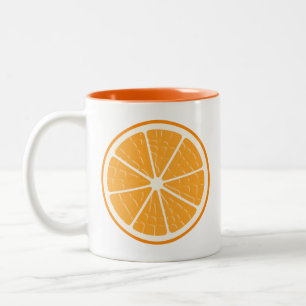 Caneca De Café Em Dois Tons Fruta Estriada Laranja