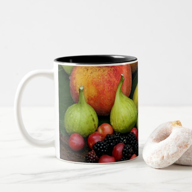 Caneca De Café Em Dois Tons Fruta Figuras Blackberry Peach Mug (Com Donut)