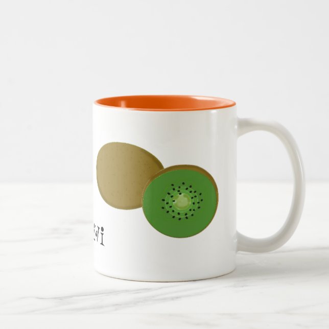 Caneca De Café Em Dois Tons Fruta Kiwi (Direita)