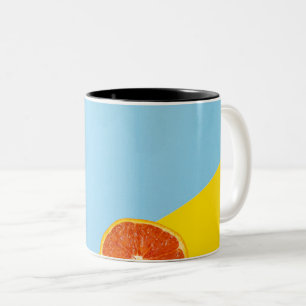 Caneca De Café Em Dois Tons Frutas coloridas