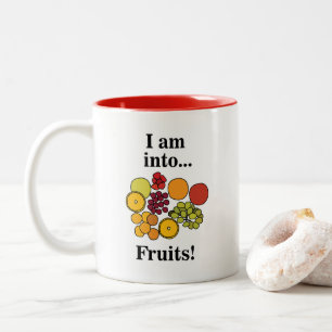 Caneca De Café Em Dois Tons Frutas Coloridas de Verão