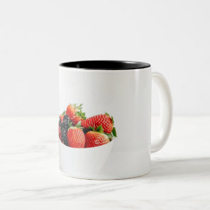 Caneca De Café Em Dois Tons Frutas Coloridas E Produtos Hortícolas
