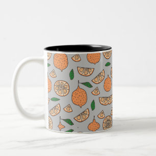 Caneca De Café Em Dois Tons Frutas de Citrus