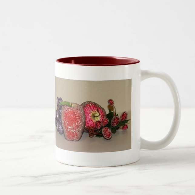 Caneca De Café Em Dois Tons Frutas Festivas (Direita)