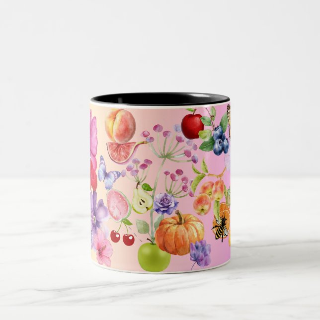Caneca De Café Em Dois Tons Frutas mistas (Centro)