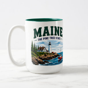 Caneca De Café Em Dois Tons Fuga da Costa Atlântica do Maine
