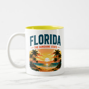 Caneca De Café Em Dois Tons Fuga para o Paraíso Tropical da Flórida