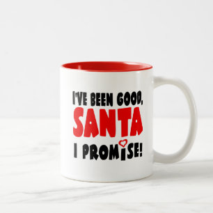 Caneca De Café Em Dois Tons Fui Bom, Papai Noel. Eu Prometo! Divertido