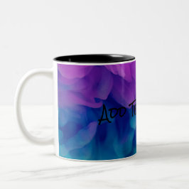 Caneca De Café Em Dois Tons Fumaça digital roxa e azul