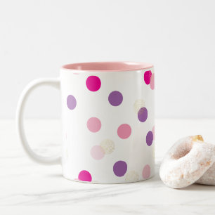 Caneca De Café Em Dois Tons FUN CONFETTI SPOTS divertimento bonito retrorrefle