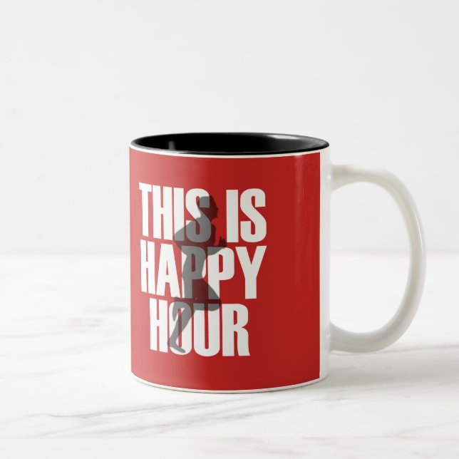 Caneca De Café Em Dois Tons Funcionar é happy hour (Direita)