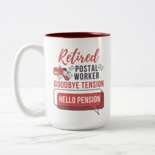 Caneca De Café Em Dois Tons Funcionário Postal Aposentado Carteiro Aposentador